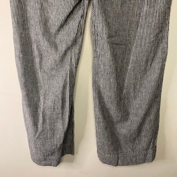 Talbots Linen Blend Gray White Striped Pull On Office Work Trouser Pants 16 - Picture 9 of 14